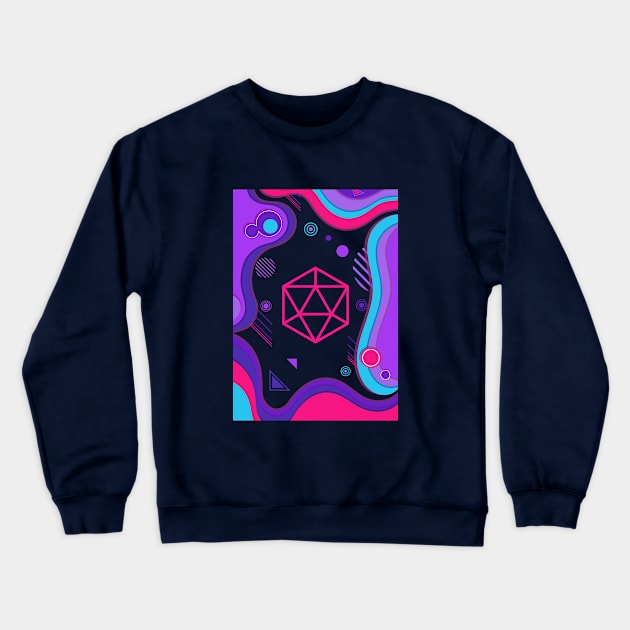 Cyberpunk Funky D20 Dice Tabletop RPG Crewneck Sweatshirt by dungeonarmory